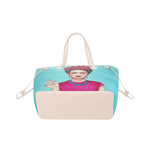 FRIDA IN THE PINK Clover Canvas Tote Bag (Model 1661)