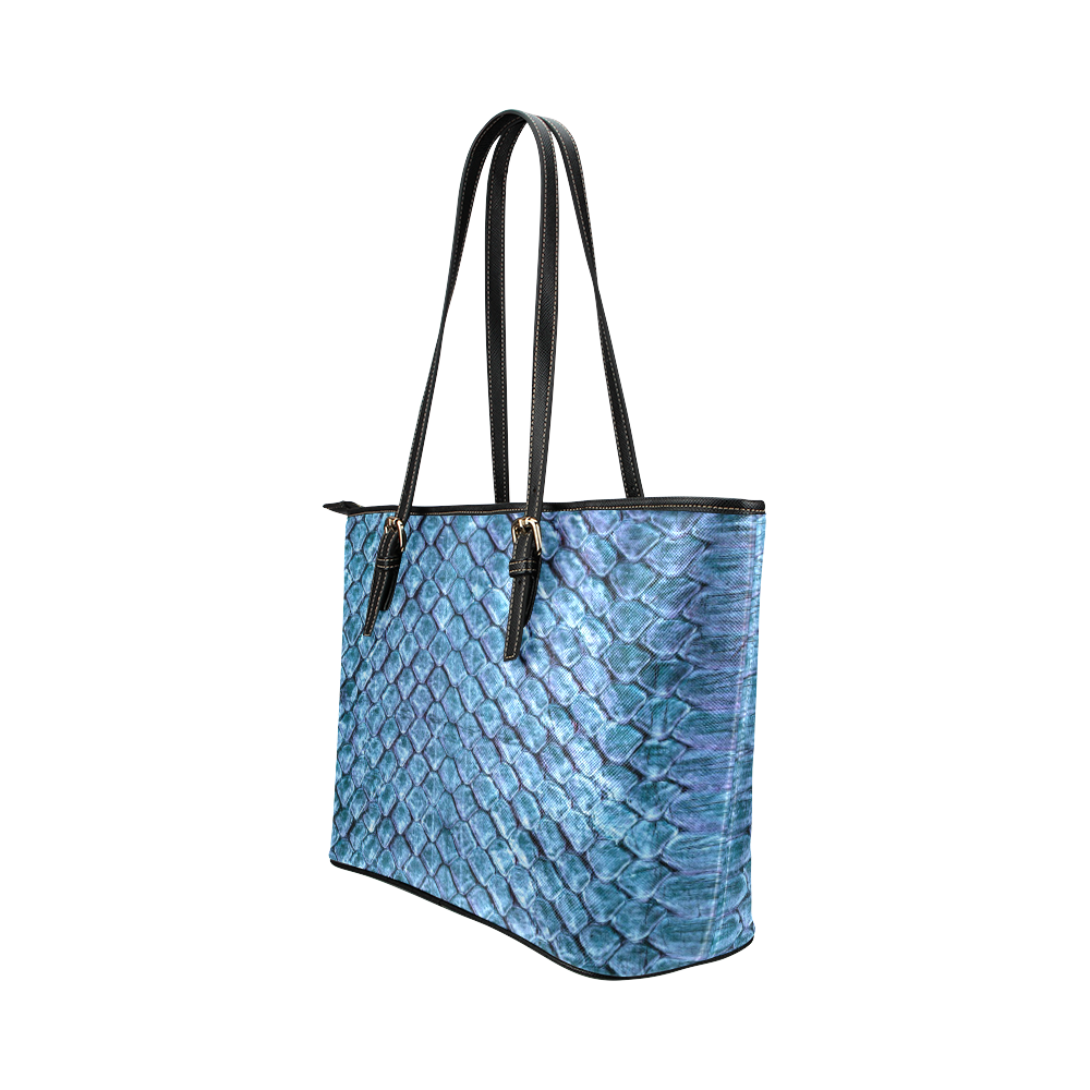 SNAKE LEATHER 3 Leather Tote Bag/Small (Model 1651)