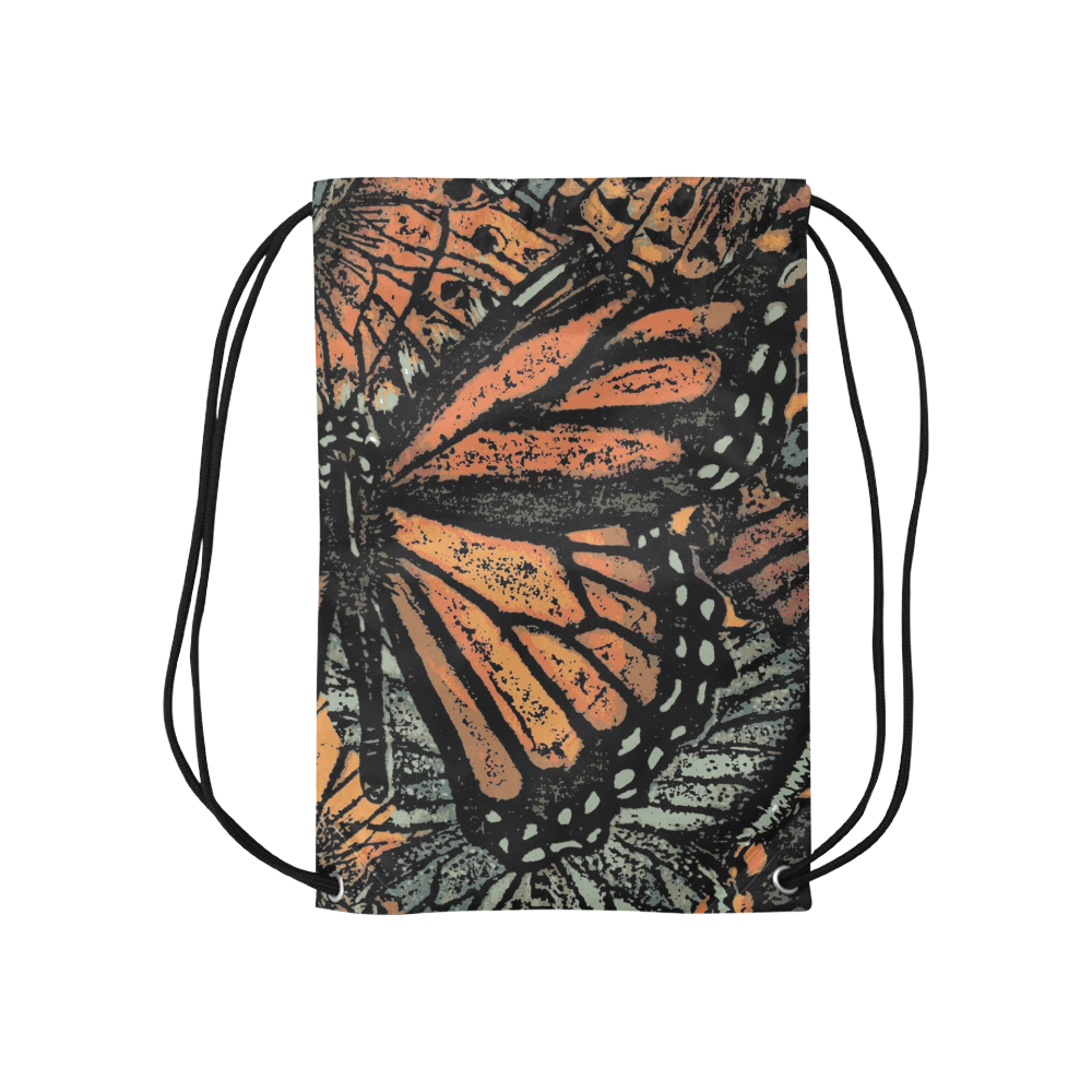 Monarch Collage Small Drawstring Bag Model 1604 (Twin Sides) 11"(W) * 17.7"(H)