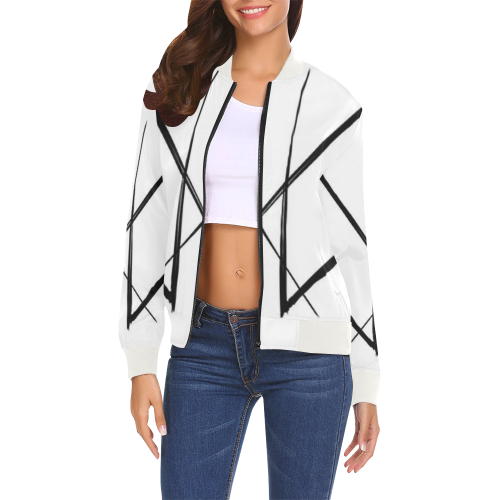 CRISSED All Over Print Bomber Jacket for Women (Model H19)