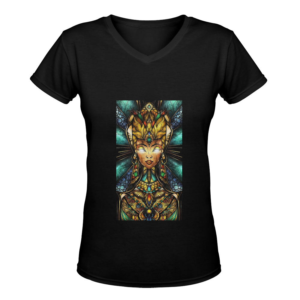 Queen Goddess Women's Deep V-neck T-shirt (Model T19)