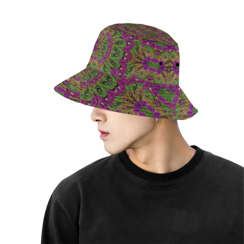 Peacock lace in the nature All Over Print Bucket Hat for Men