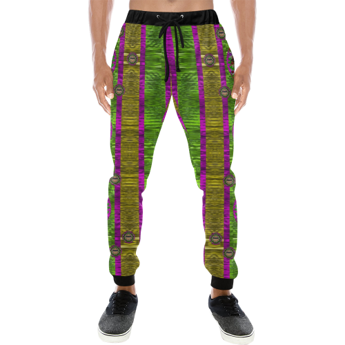 Sunset love in the rainbow decorative Men's All Over Print Sweatpants (Model L11)