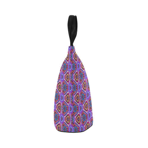Purple Doodles - Hidden Smiles Nylon Lunch Tote Bag (Model 1670)