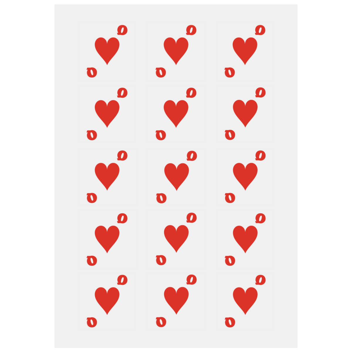 Playing Card Queen of Hearts Personalized Temporary Tattoo (15 Pieces)
