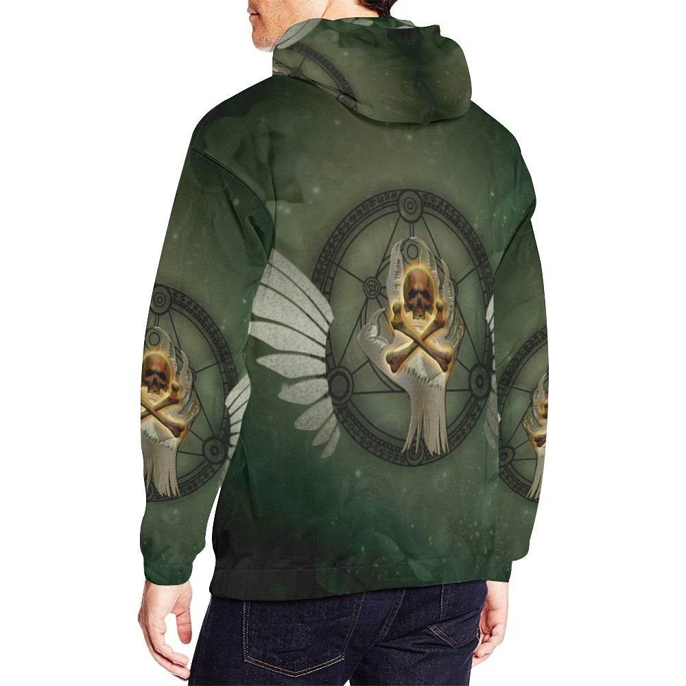 Skull in a hand All Over Print Hoodie for Men (USA Size) (Model H13)