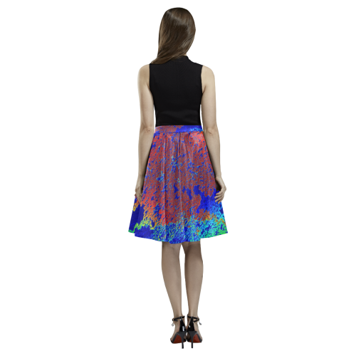 Blues Melete Pleated Midi Skirt (Model D15)