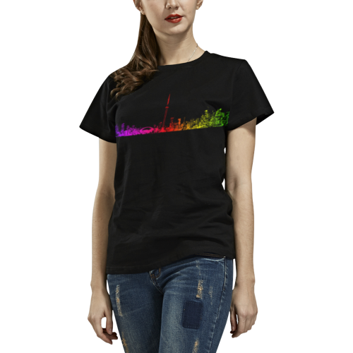 Toronto Rainbow All Over Print T-shirt for Women/Large Size (USA Size) (Model T40)