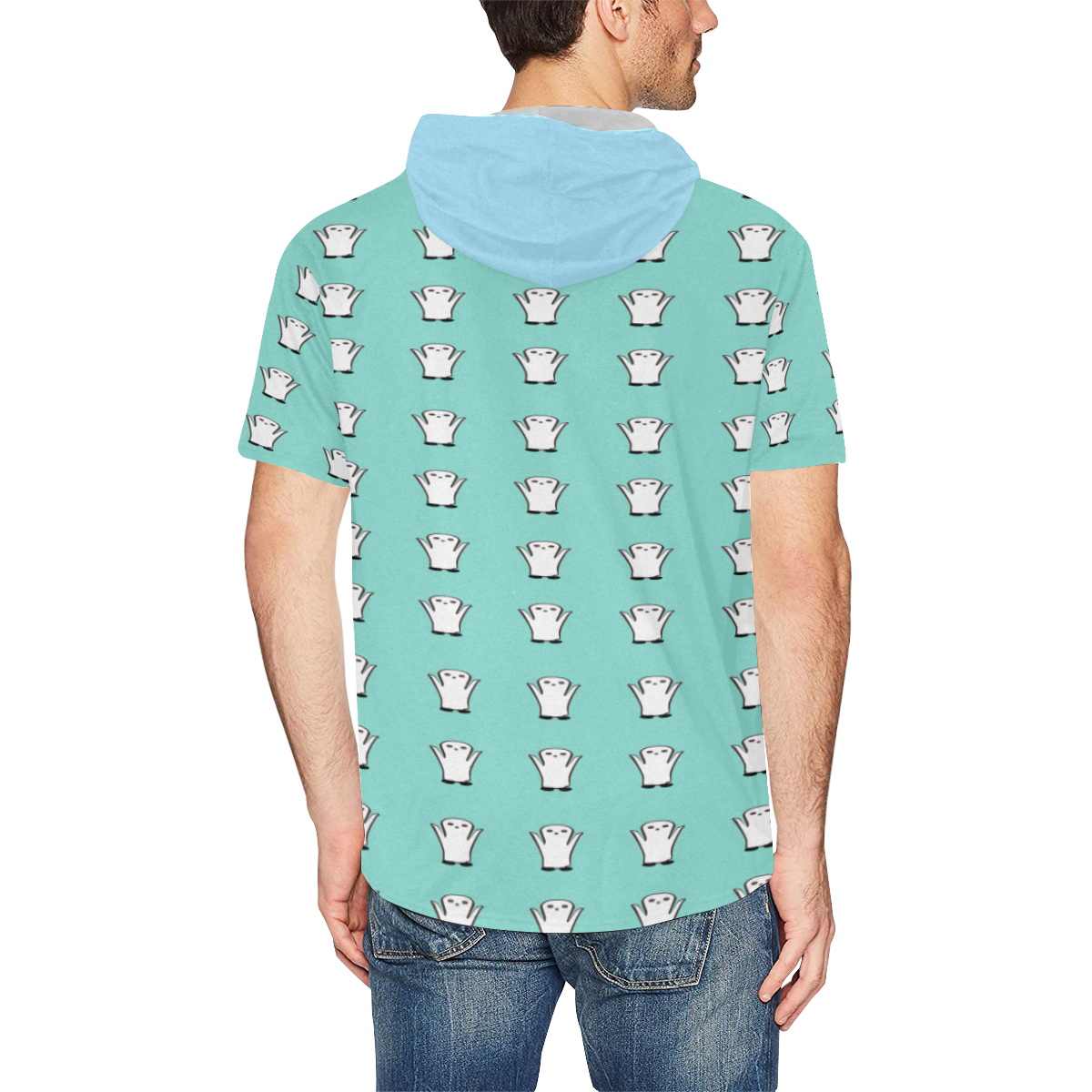 ghosted short sleeve sweatshirt All Over Print Short Sleeve Hoodie for Men (Model H32)