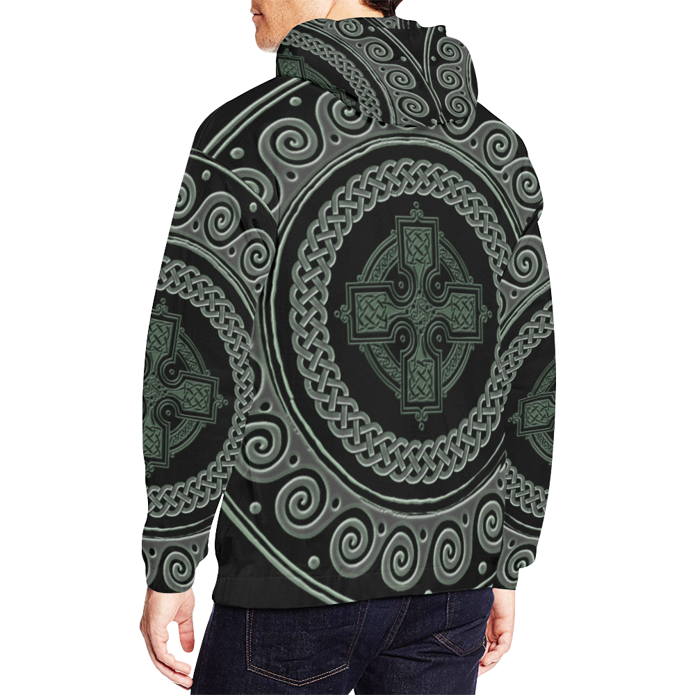 Awesome Celtic Cross All Over Print Hoodie for Men (USA Size) (Model H13)