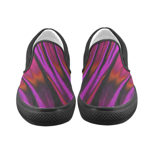 Sunset Waterfall Reflections Abstract Fractal Slip-on Canvas Shoes for Men/Large Size (Model 019)