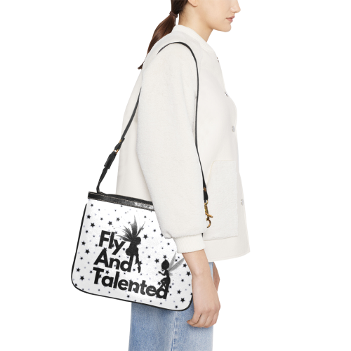 Fly & Talented White Small Shoulder Bag (Model 1710)