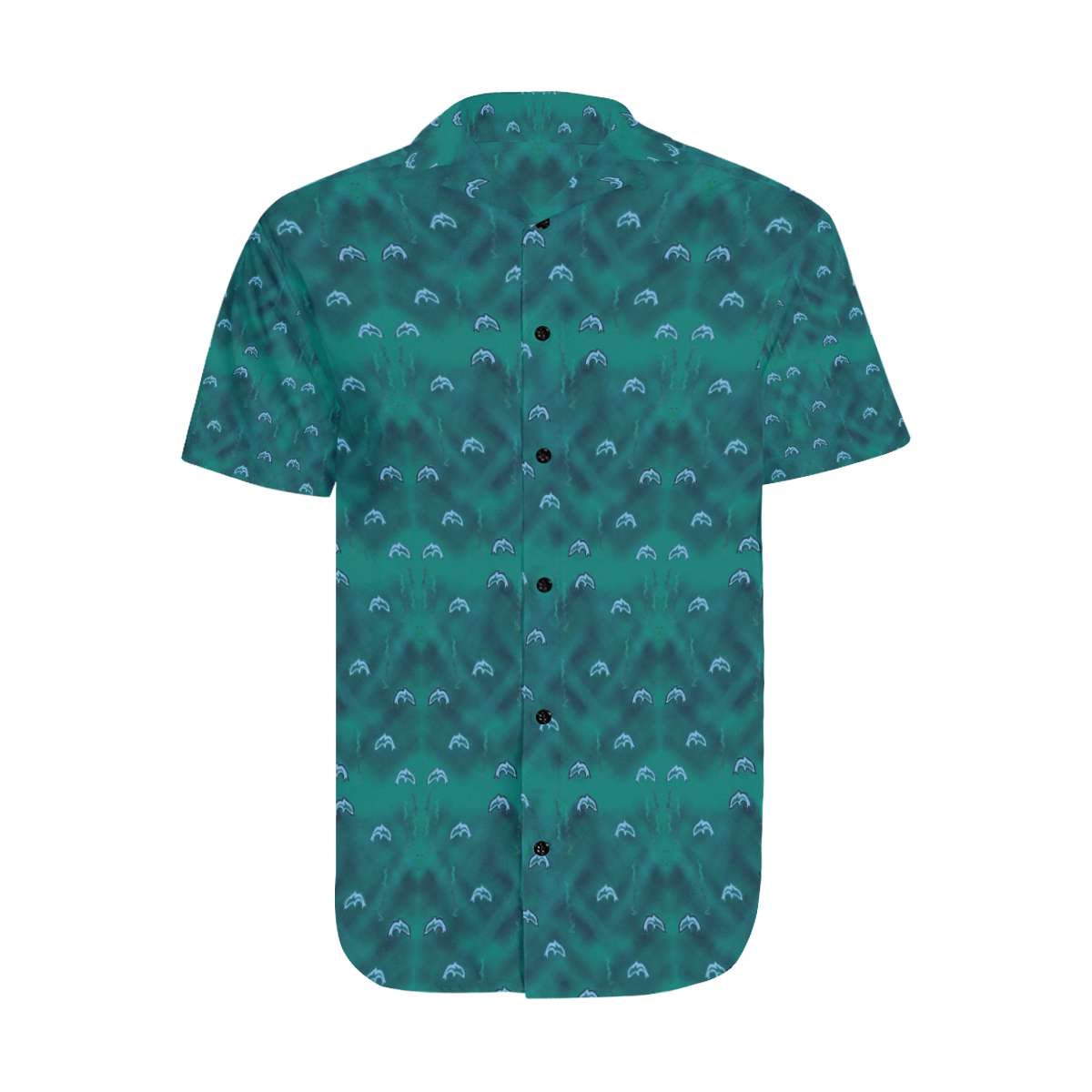 Dolphin Design Vneck Shirt Men's Short Sleeve Shirt with Lapel Collar (Model T54)