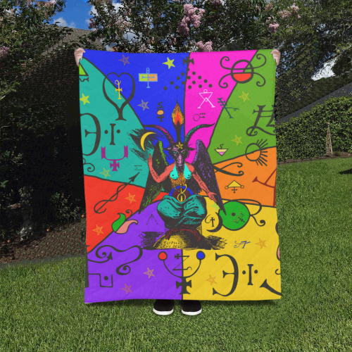 Awesome Baphomet Popart Quilt 40"x50"