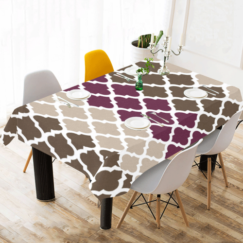 stripe lace pattern Cotton Linen Tablecloth 60"x120"