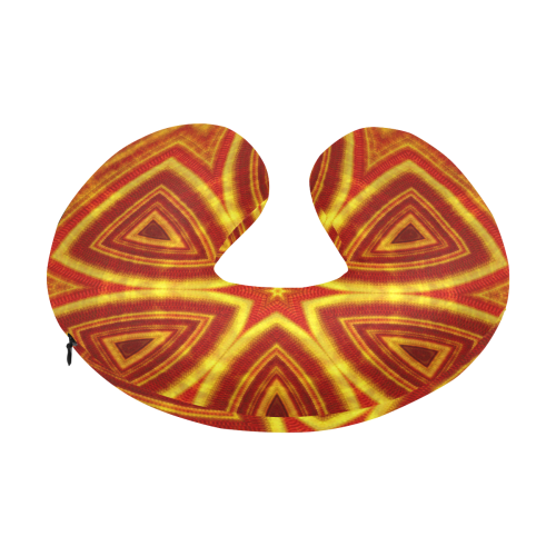 red and gold kaleidoscope U-Shape Travel Pillow