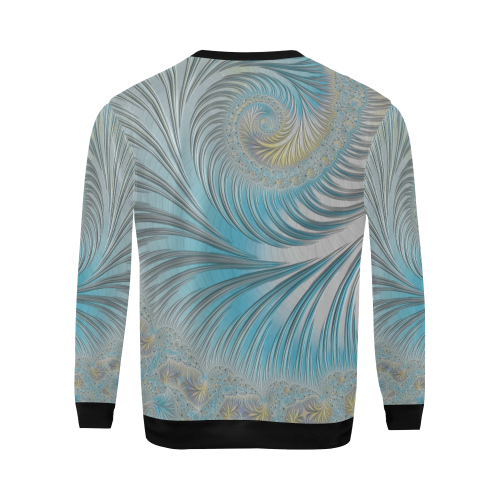 Blue Skies Soft Spring Breeze Fractal Abstract All Over Print Crewneck Sweatshirt for Men/Large (Model H18)