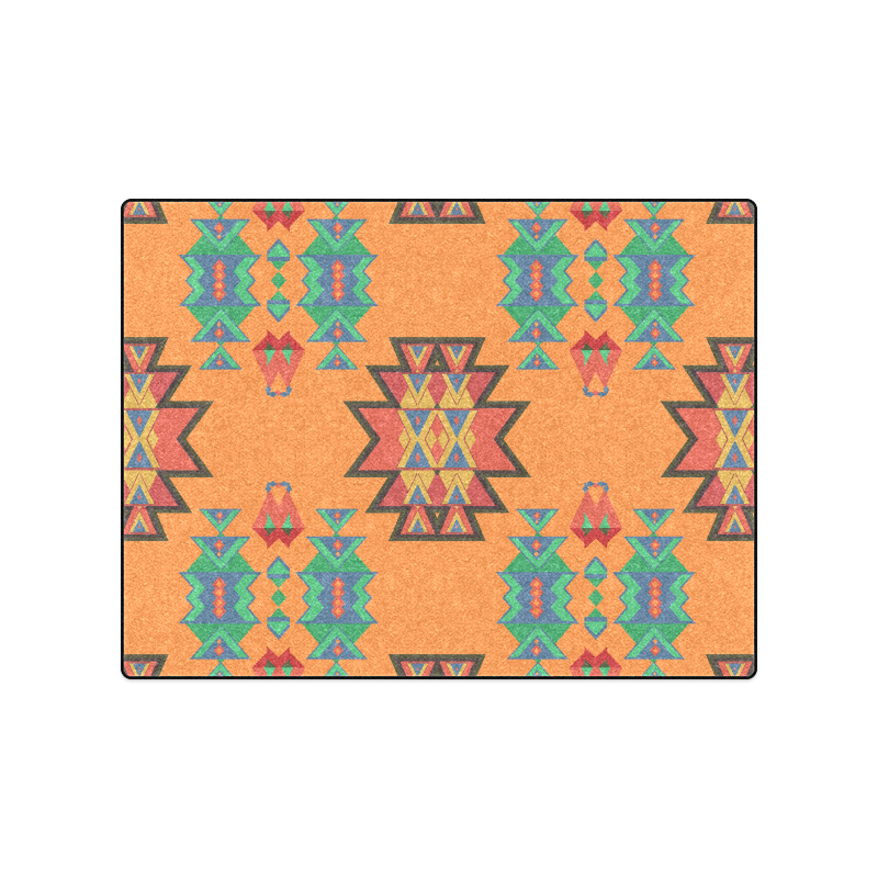 Misc shapes on an orange background Blanket 50"x60"