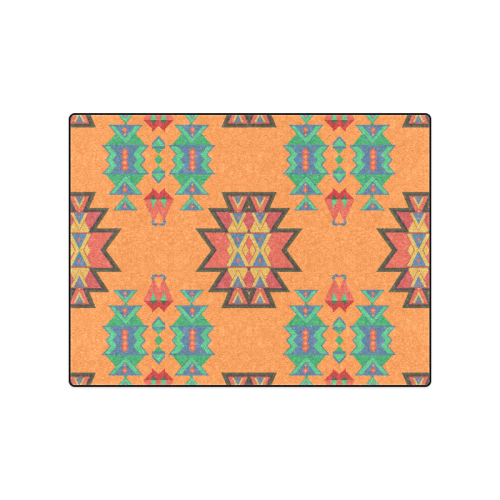 Misc shapes on an orange background Blanket 50"x60"