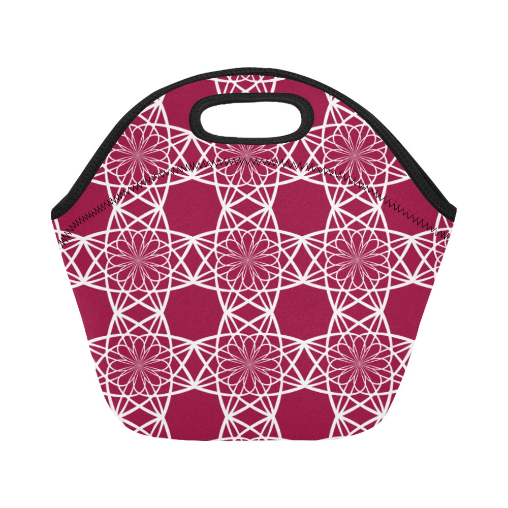 Floral Geometric Pattern Neoprene Lunch Bag/Small (Model 1669)