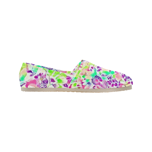 Floral Summer Greetings  1C by JamColors Women's Classic Canvas Slip-On (Model 1206)