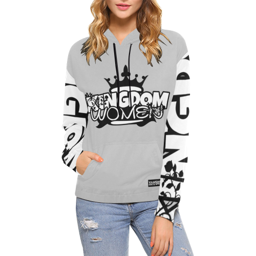Gray 3 All Over Print Hoodie for Women (USA Size) (Model H13)