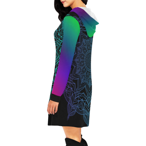 Boho Mandala I All Over Print Hoodie Mini Dress (Model H27)