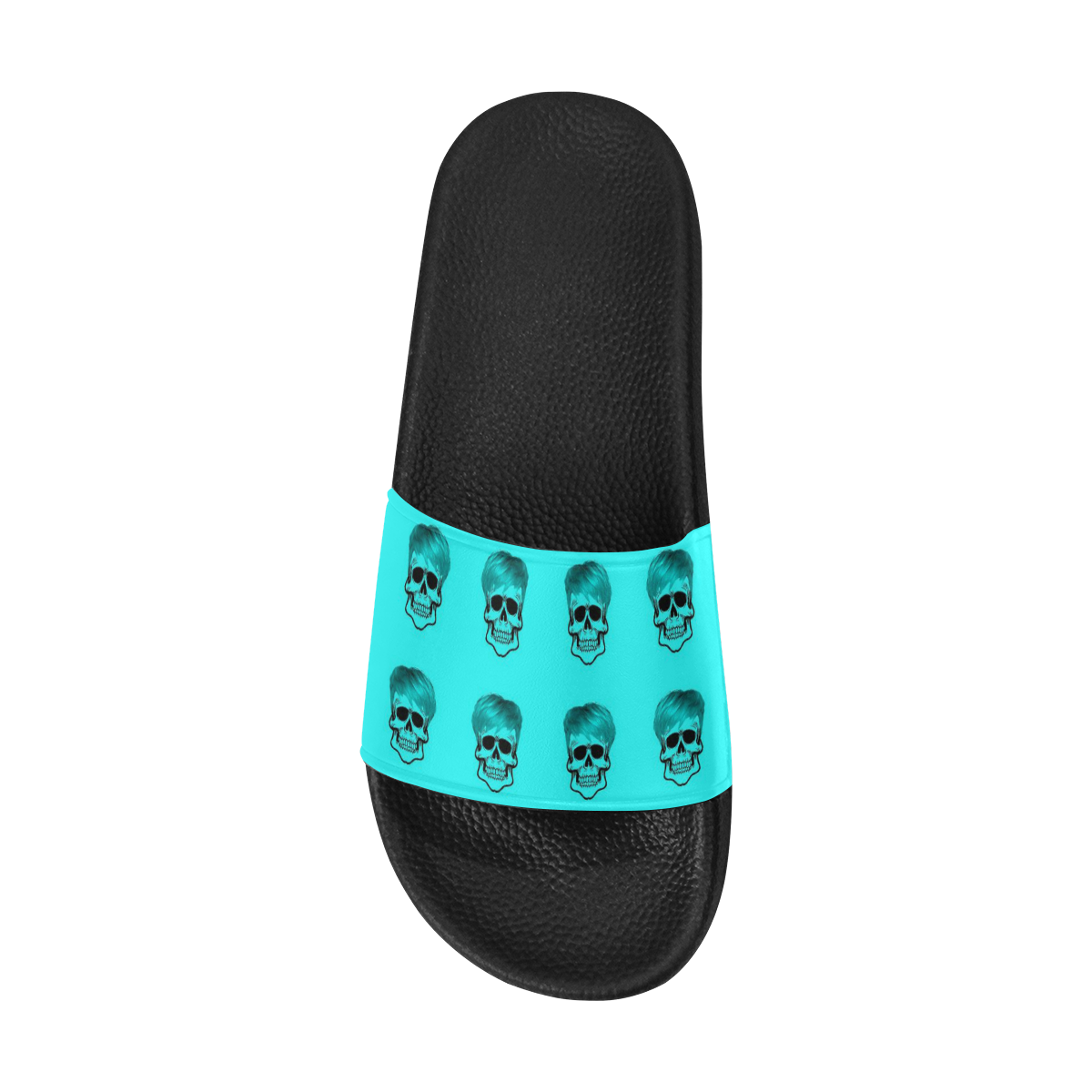 Funny Skull Pattern, aqua Men's Slide Sandals (Model 057)