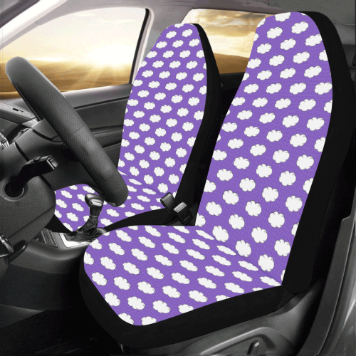 Clouds with Polka Dots on Purple Car Seat Covers (Set of 2)