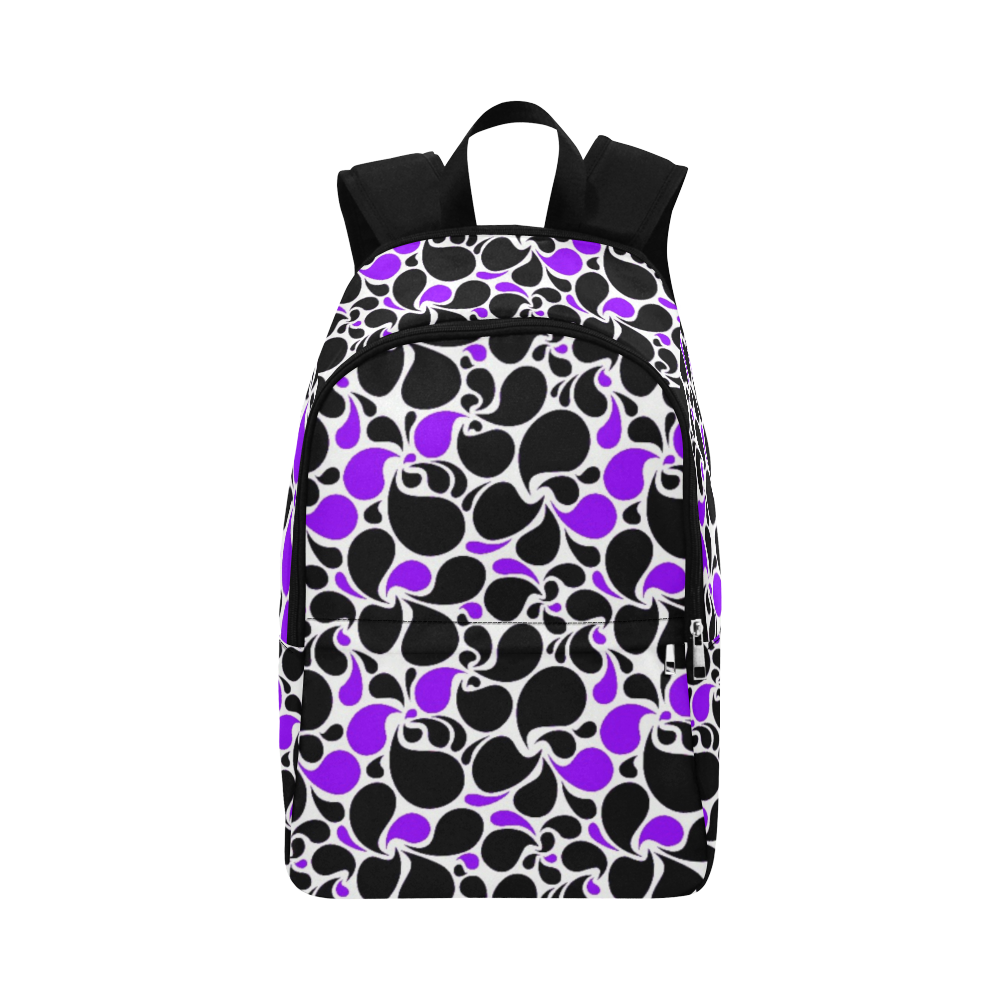 purple black paisley Fabric Backpack for Adult (Model 1659)
