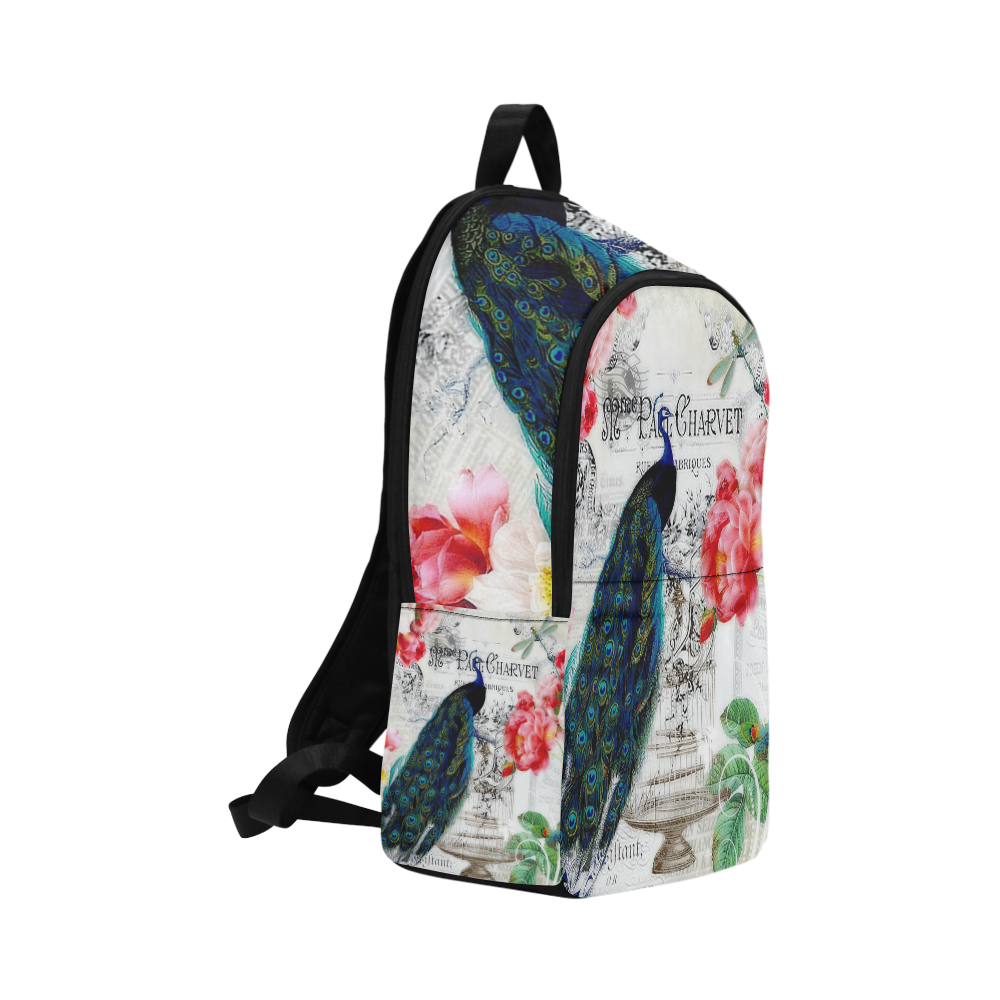 peacock and roses Fabric Backpack for Adult (Model 1659)