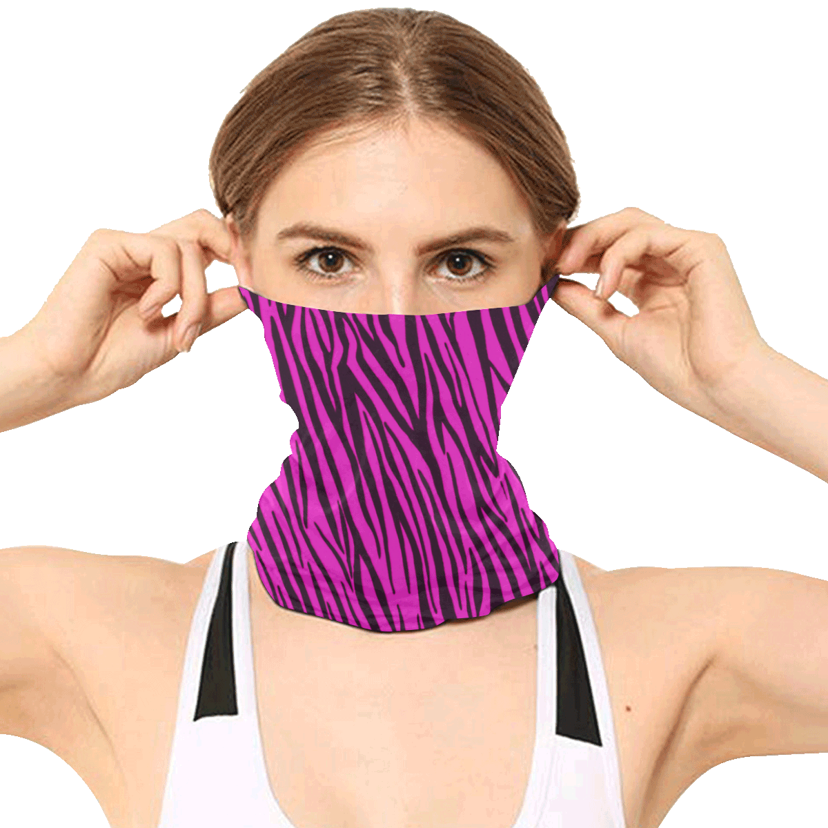 Pink Zebra Stripes Headwear Multifunctional Headwear