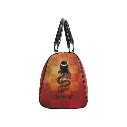 Tribal dragon  on vintage background New Waterproof Travel Bag/Small (Model 1639)