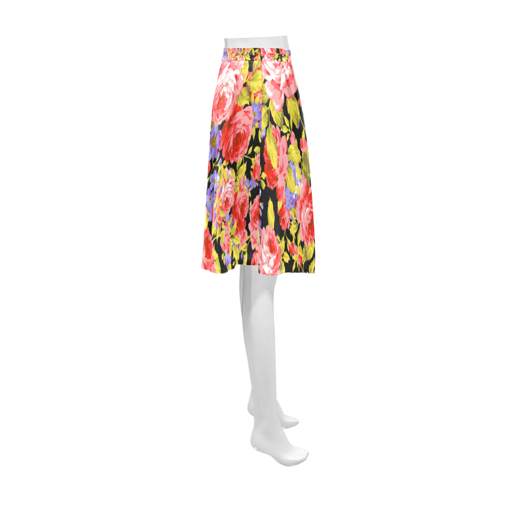 Colorful Flower Pattern Athena Women's Short Skirt (Model D15)
