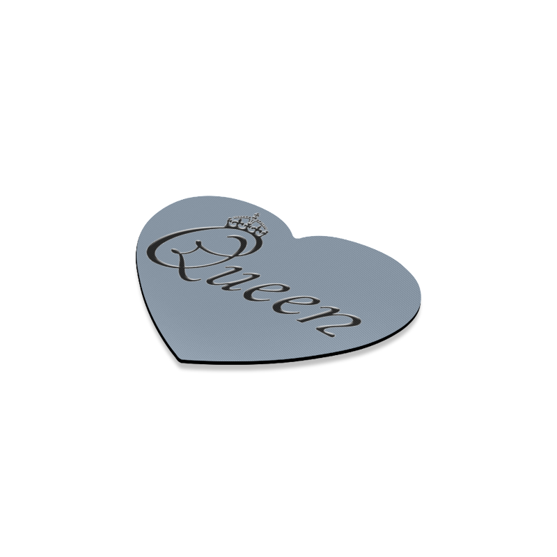For the Queen / Silver Slate Heart Coaster