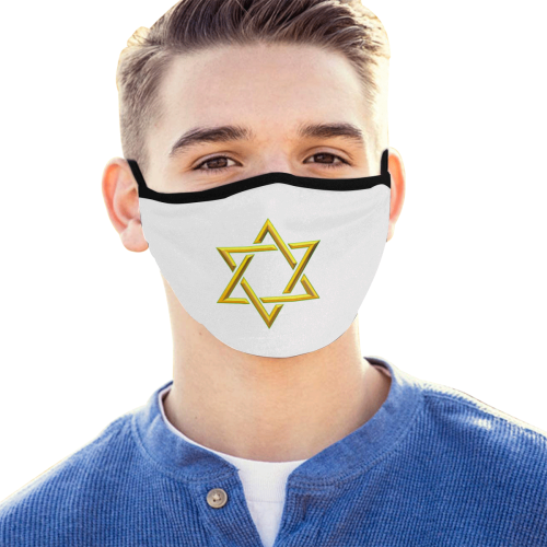 Judaism Symbols Golden Jewish Star of David Mouth Mask