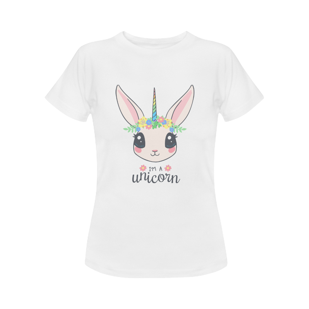 rabbit unicorn t-shirt Women's T-Shirt in USA Size (Front Printing Only)
