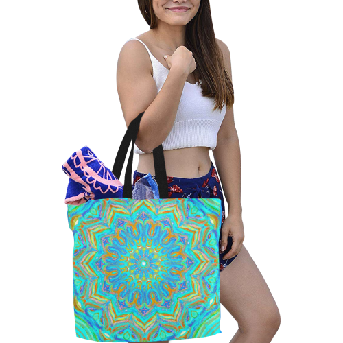 indian 7 All Over Print Canvas Tote Bag/Large (Model 1699)