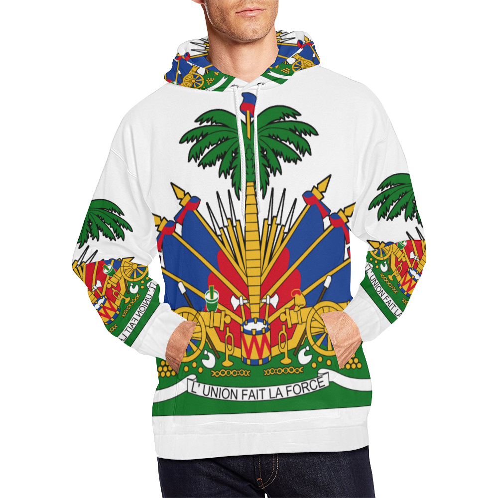 HAITIAN flag All Over Print Hoodie for Men/Large Size (USA Size) (Model H13)