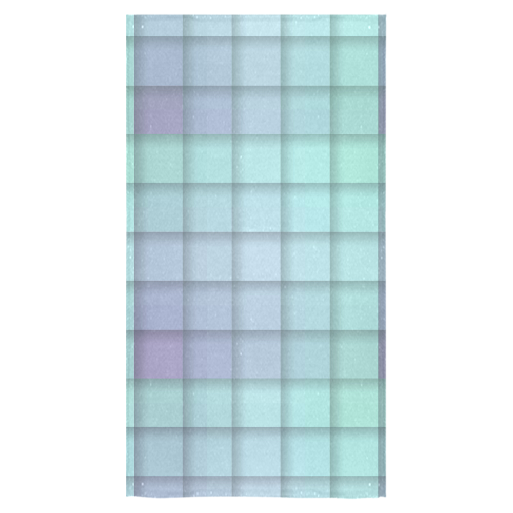 Glass Mosaic Mint Green and Violet Geometrical Bath Towel 30"x56"