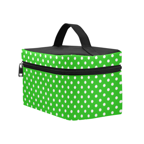 Green polka dots Cosmetic Bag/Large (Model 1658)