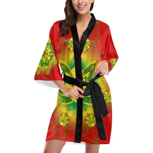 rasta nouveau red Kimono Robe