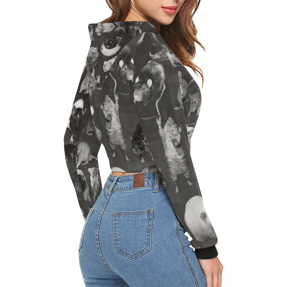 LEGGINGS All Over Print Crop Hoodie for Women (Model H22)