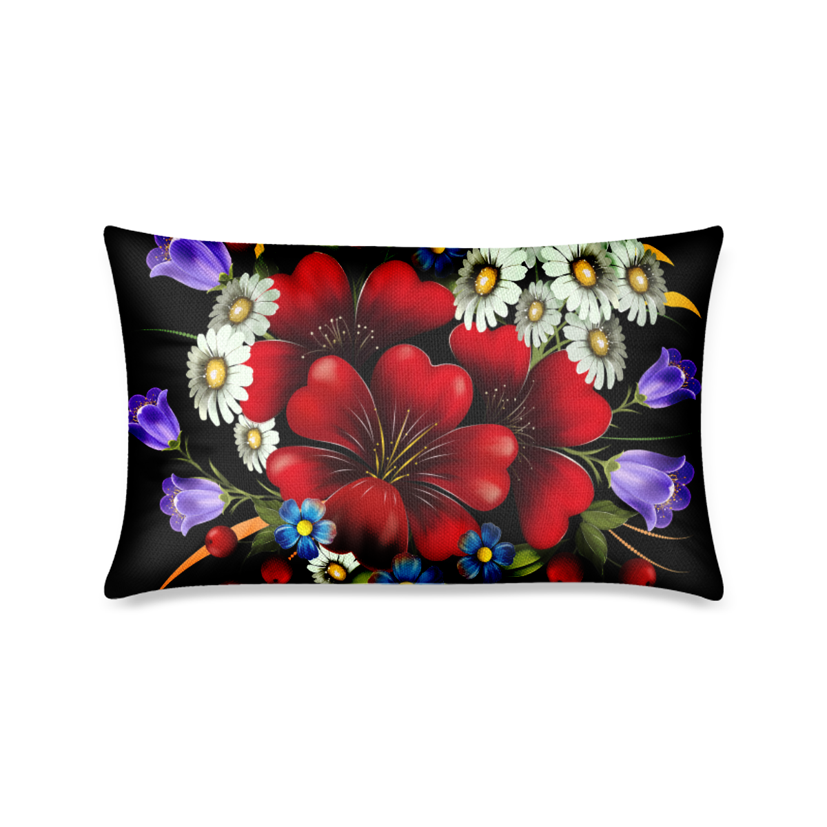 Bouquet Of Flowers Custom Zippered Pillow Case 16"x24"(One Side Printing)