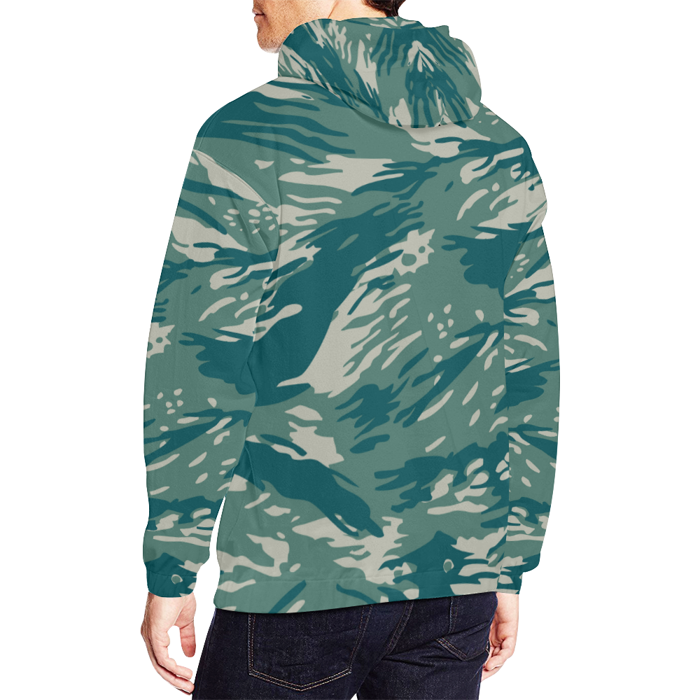 blue green camouflage All Over Print Hoodie for Men (USA Size) (Model H13)