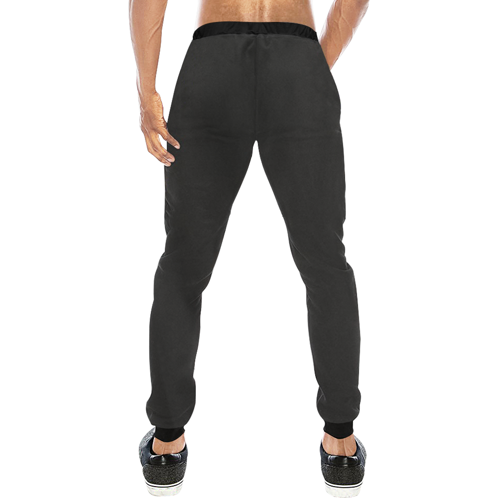 Hustler Half Face Black Pants Men's All Over Print Sweatpants/Large Size (Model L11)