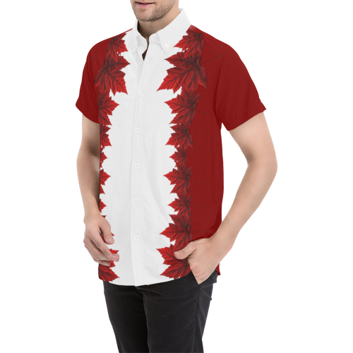 Canada Maple Leaf Shirts Men's All Over Print Short Sleeve Shirt (Model T53)
