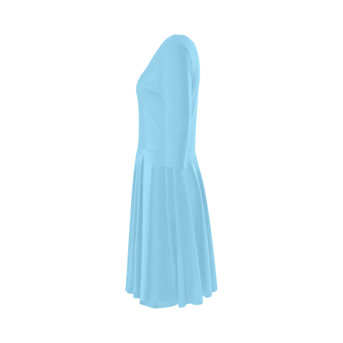 color baby blue Elbow Sleeve Ice Skater Dress (D20)