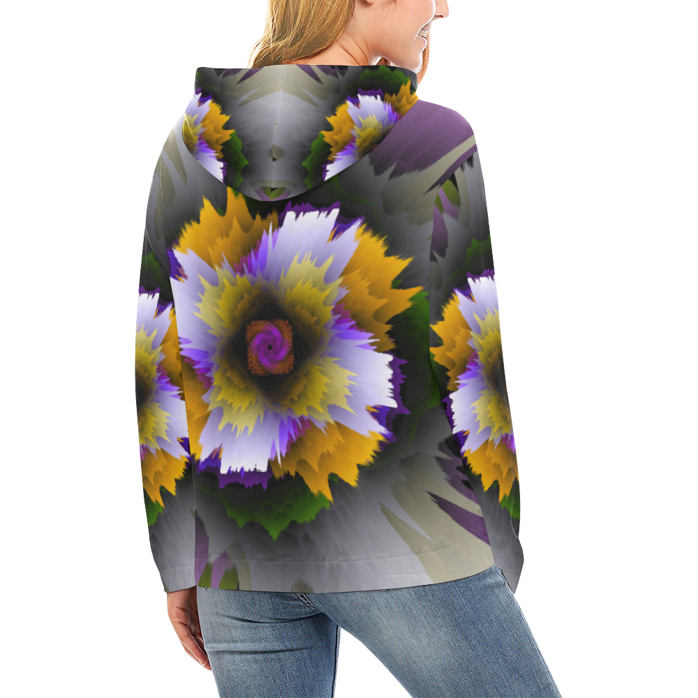 3d flowers All Over Print Hoodie for Women (USA Size) (Model H13)