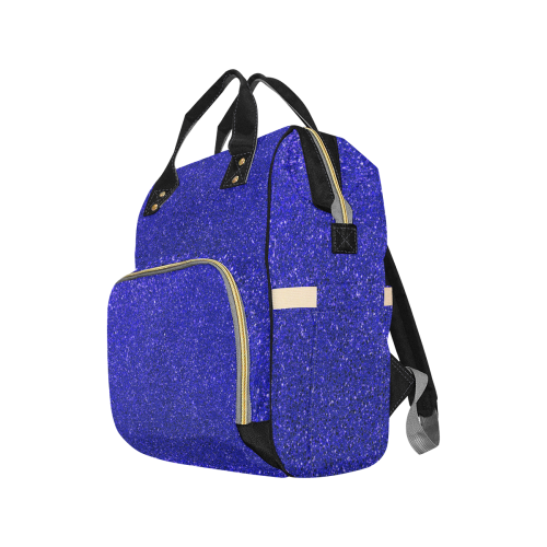 Blue Glitter Multi-Function Diaper Backpack/Diaper Bag (Model 1688)